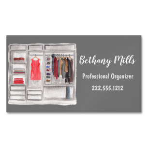 Watercolor Professional Home Organizer   Magnetic Business Card