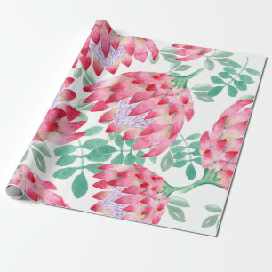 Watercolor Protea Wrapping Paper