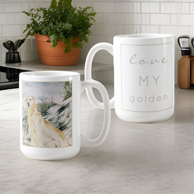 Watercolor Proud Golden Retriever Dog Coffee Mug (Creator Uploaded)
