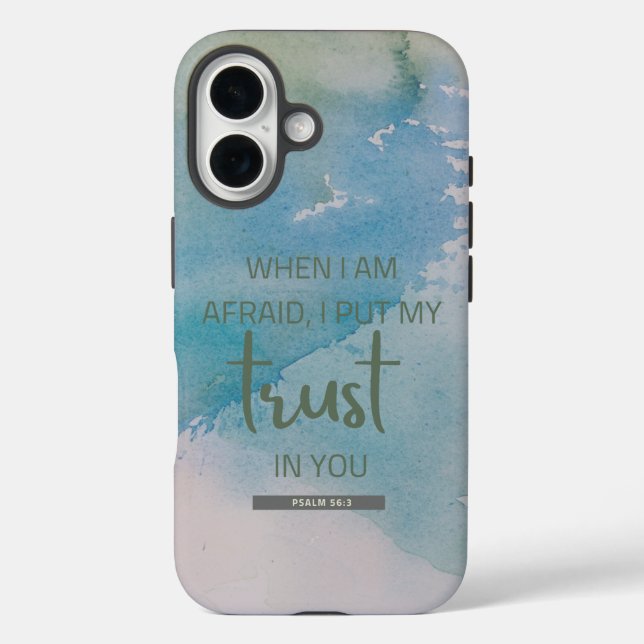 Watercolor Psalm 56:3 Case-Mate iPhone Case (Back)