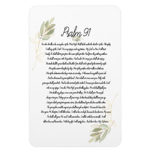 Watercolor Psalm 91 Bible Art Christian Magnet