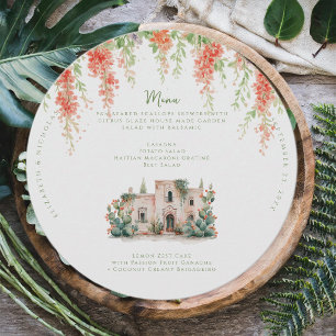 Watercolor Puglian Masseria Wedding Menu