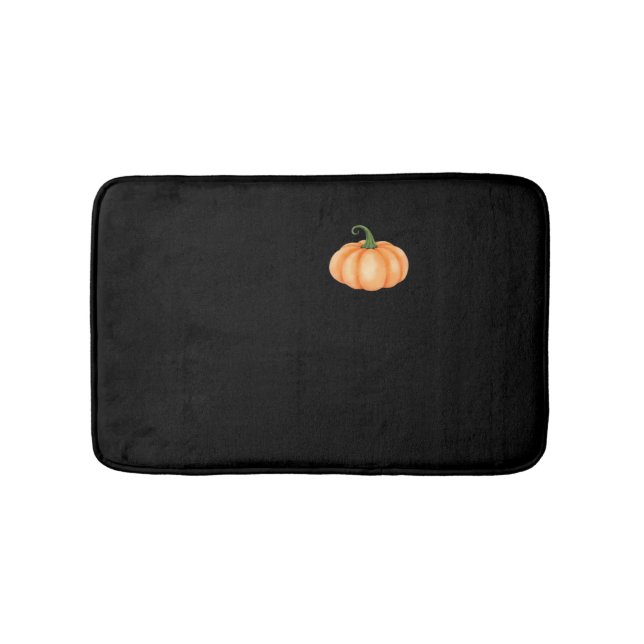 Watercolor Pumpkin – Autumn and Halloween Design O Bath Mat (Front)