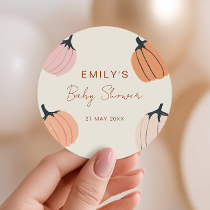 Watercolor Pumpkin Baby Shower Favour Seal