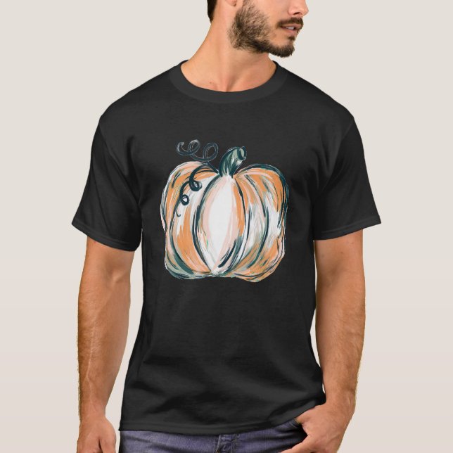 Watercolor Pumpkin Colourful Pumpkin Sublimation T T-Shirt (Front)