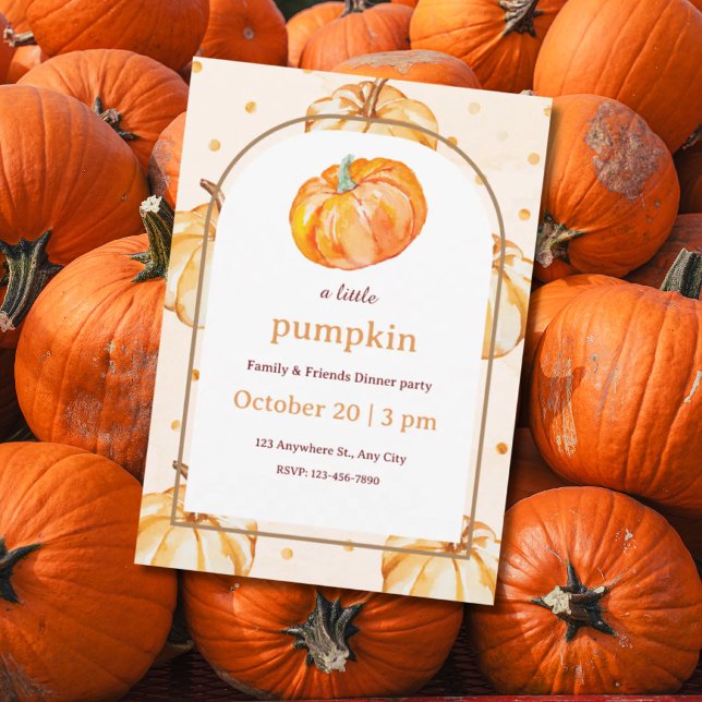 Watercolor Pumpkin Dinner Party Invitation (Creator Uploaded)
