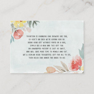 Watercolor Pumpkin display bridal shower Enclosure Card