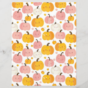 watercolor pumpkin fall pattern scrapbook paper