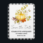 Watercolor Pumpkin Fall Wedding Save The Date Magnet<br><div class="desc">Watercolor Pumpkin Fall Wedding Save The Date Magnet features watercolor hand painted  yellow pumpkin and floral arrangement.A perfect design for fall and autumn wedding.Please click on the personalize button to customize it with your text and name.Kindly visit my store " loveyouart"  for other or similar designs .</div>