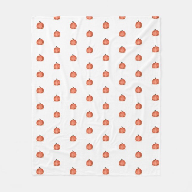 Watercolor Pumpkin  Fleece Blanket (Front)