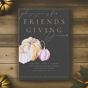 Watercolor Pumpkin Friendsgiving Dinner Invitation