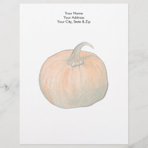 Watercolor Pumpkin Letterhead
