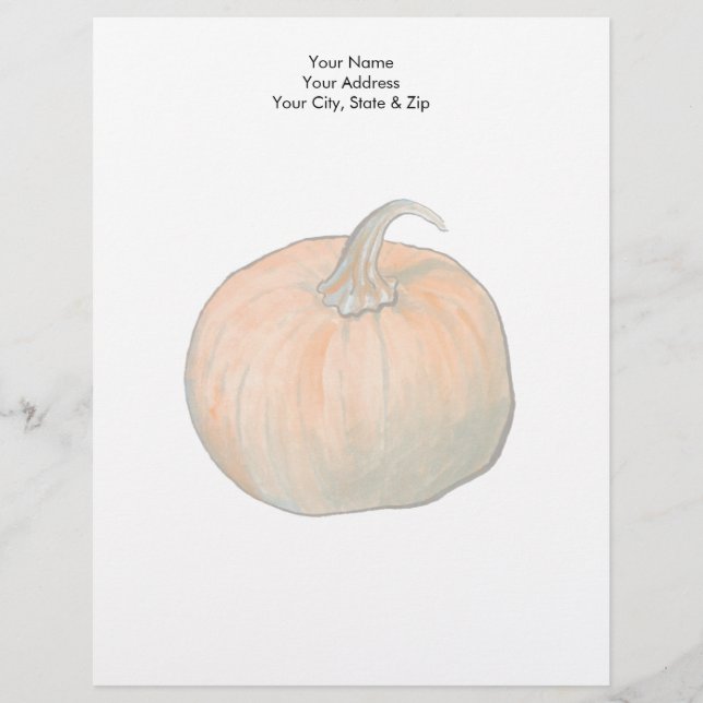 Watercolor Pumpkin Letterhead (Front)