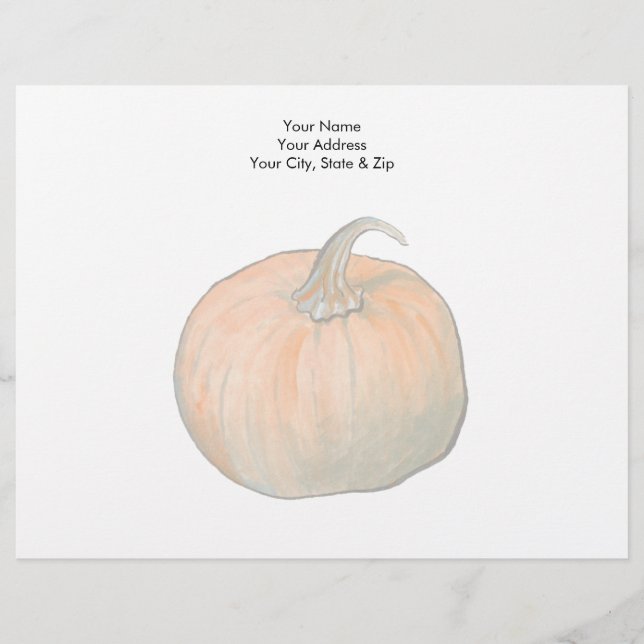 Watercolor Pumpkin Letterhead (Front)