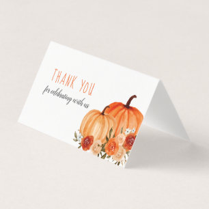 Watercolor Pumpkin Orange Floral Baby Shower
