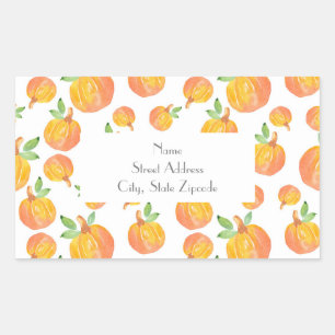 'Watercolor Pumpkin Pattern 3' Labels