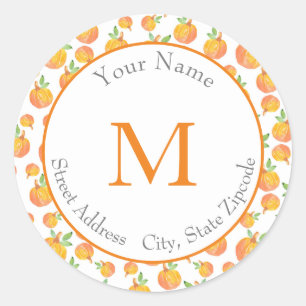 'Watercolor Pumpkin Pattern 3'  Labels
