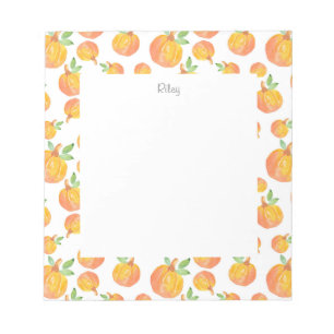 Watercolor Pumpkin Pattern 3 Notepad