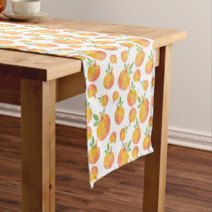Watercolor Pumpkin Pattern 3 Short Table Runner