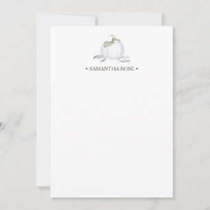 Watercolor Pumpkin Personalized Stationery Card