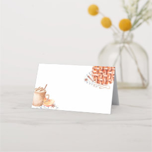 Watercolor Pumpkin Pie Friendsgiving Dinner Place  Card