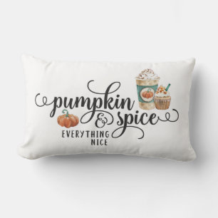 Watercolor Pumpkin Spice & Everything Nice Lumbar Pillow
