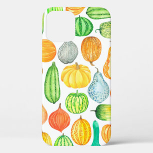 Watercolor pumpkin, squash seamless pattern iPhone 12 case
