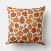 watercolor Pumpkin Style Pillow Cover