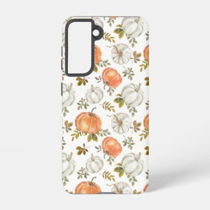 Watercolor Pumpkins and Foliage Autumn Pattern Samsung Galaxy Case