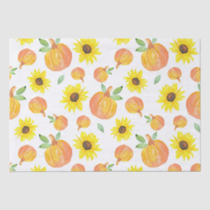 Watercolor Pumpkins and Sunflowers  Tissue Paper