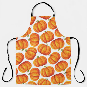 Watercolor pumpkins: autumn crop pattern. apron