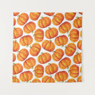 Watercolor pumpkins: autumn crop pattern. tapestry