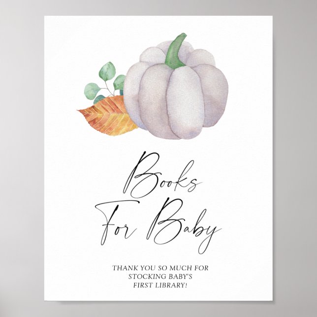 Watercolor pumpkins - books for baby poster (Front)