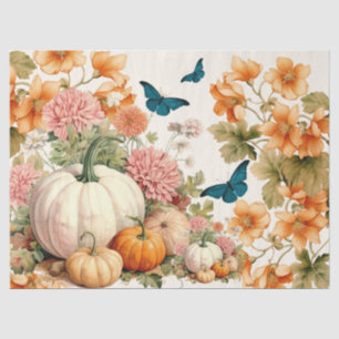 Watercolor Pumpkins & Fall Foliage Decoupage Tissue Paper