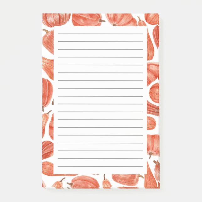 Watercolor Pumpkins Fall Theme  Post-it Notes (Front)