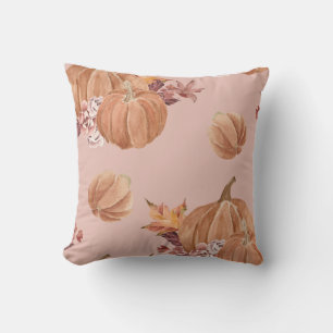 Watercolor Pumpkins Fall Throw Pillow