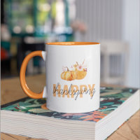 Watercolor Pumpkins & Orange Happy Thanksgiving