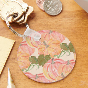 Watercolor Pumpkins Party Favour Keychain