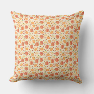 Watercolor Pumpkins: Soft Cream and Pale Yellow Throw Pillow