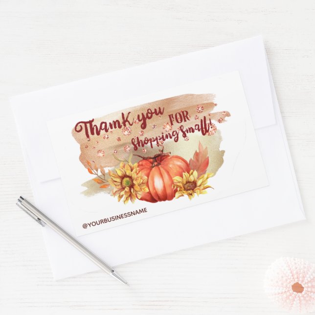 Watercolor Pumpkins & Sunflowers   Sticker (Envelope)