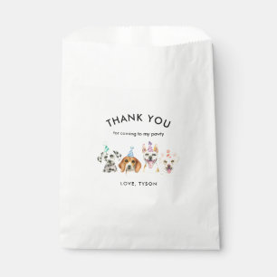 Watercolor Puppy Dog Birthday Party Thank You Favour Bag