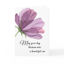 Watercolor Purple Add Name Elegant Birthday Wishes