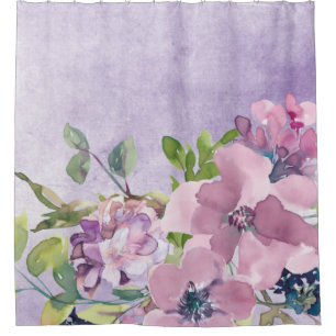 Watercolor Purple and Mauve Flowers
