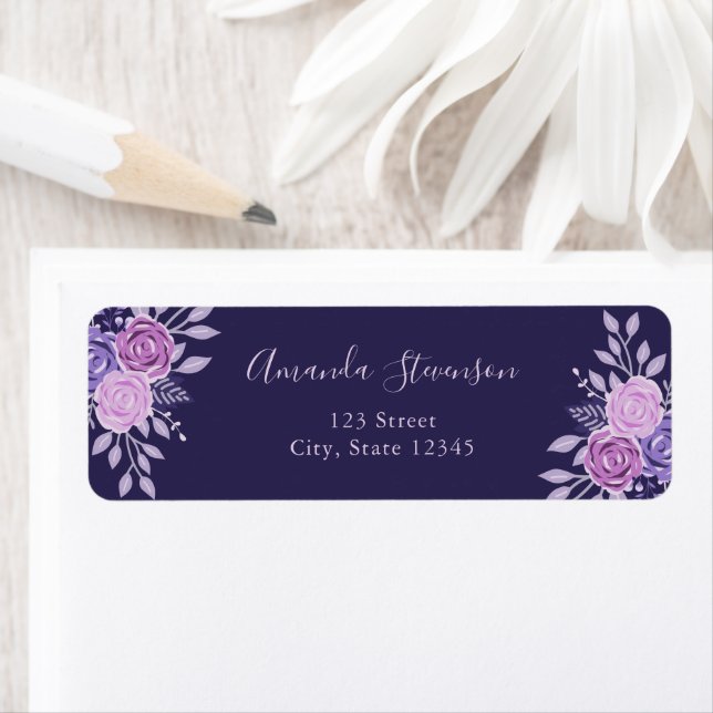 Watercolor purple and pink floral pattern (Insitu)