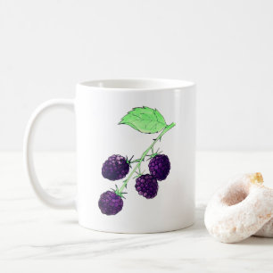 Watercolor Purple Blackberry Botanical Coffee Mug