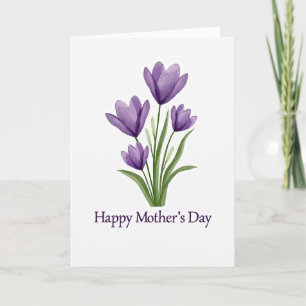 Watercolor Purple Blossoms Card