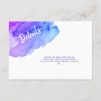 Watercolor Purple Blue Bat Bar Mitzvah Details
