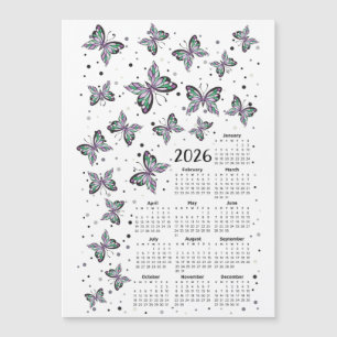 Watercolor Purple Butterflies 2026 Calendar
