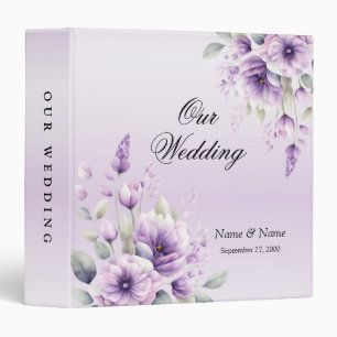 Watercolor Purple Floral Album Binder