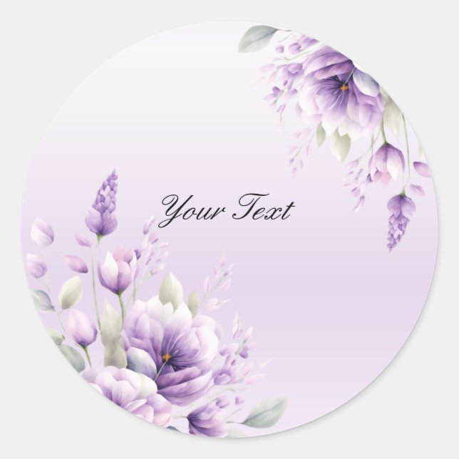 Watercolor Purple Floral Sticker (Front)